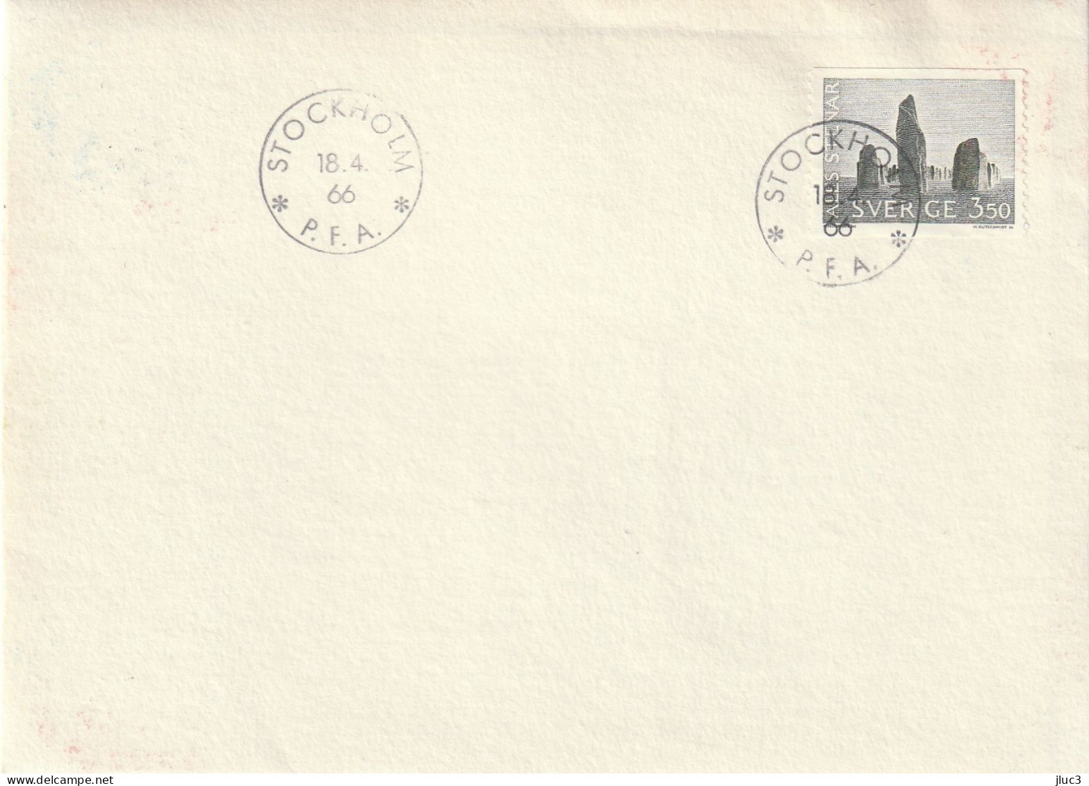 ZSueFdc004-66-04-18 - SUEDE 1966 - La Superbe  ENVELOPPE  FDC  'PREMIER JOUR'  Du 18-04-1966 -  Ales Stenar (mégalithes) - Briefe U. Dokumente