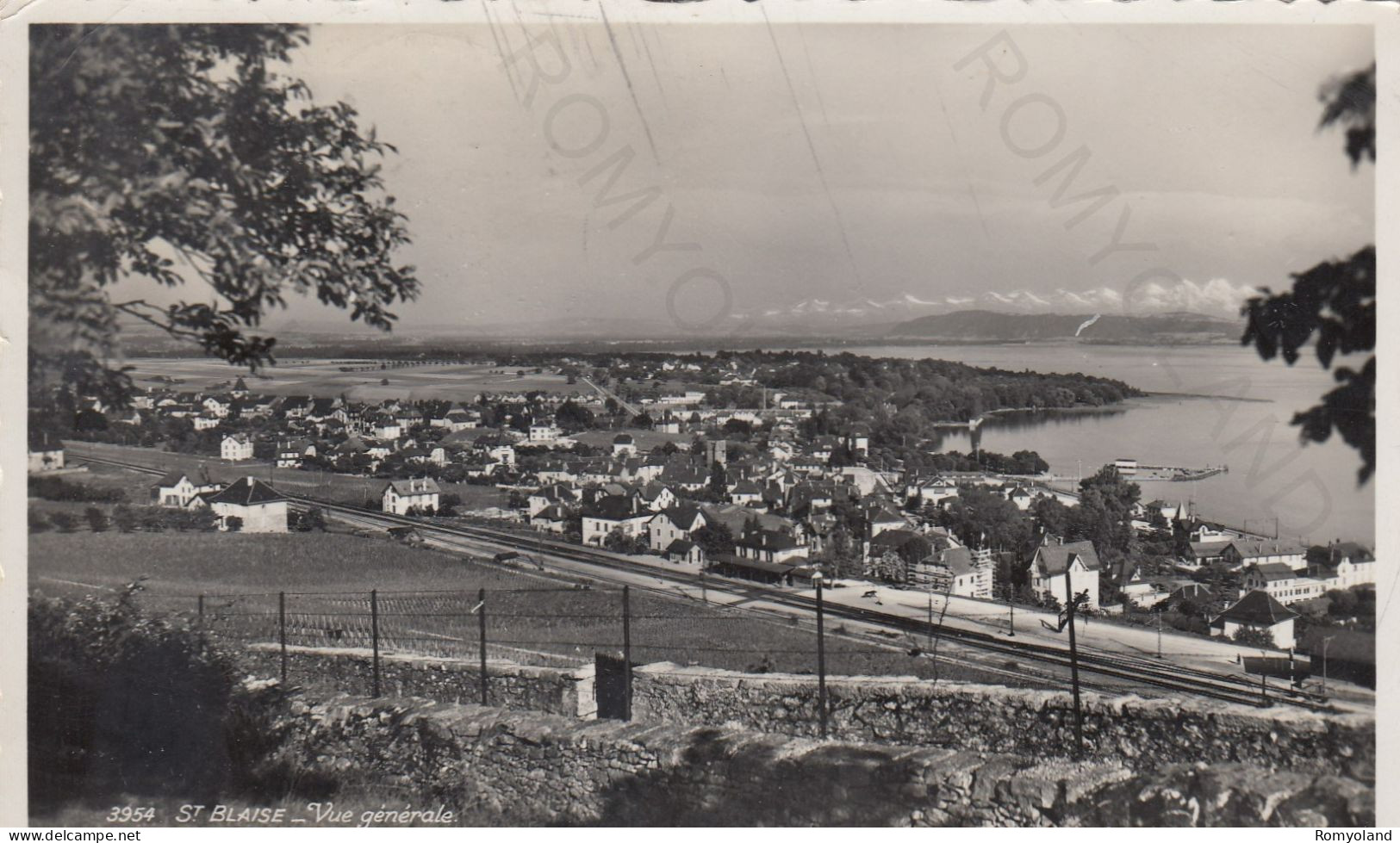 CARTOLINA  ST.BLAISE,NEUCHATEL,SVIZZERA-VUE GENERALE-VIAGGIATA 1949 - Saint-Blaise