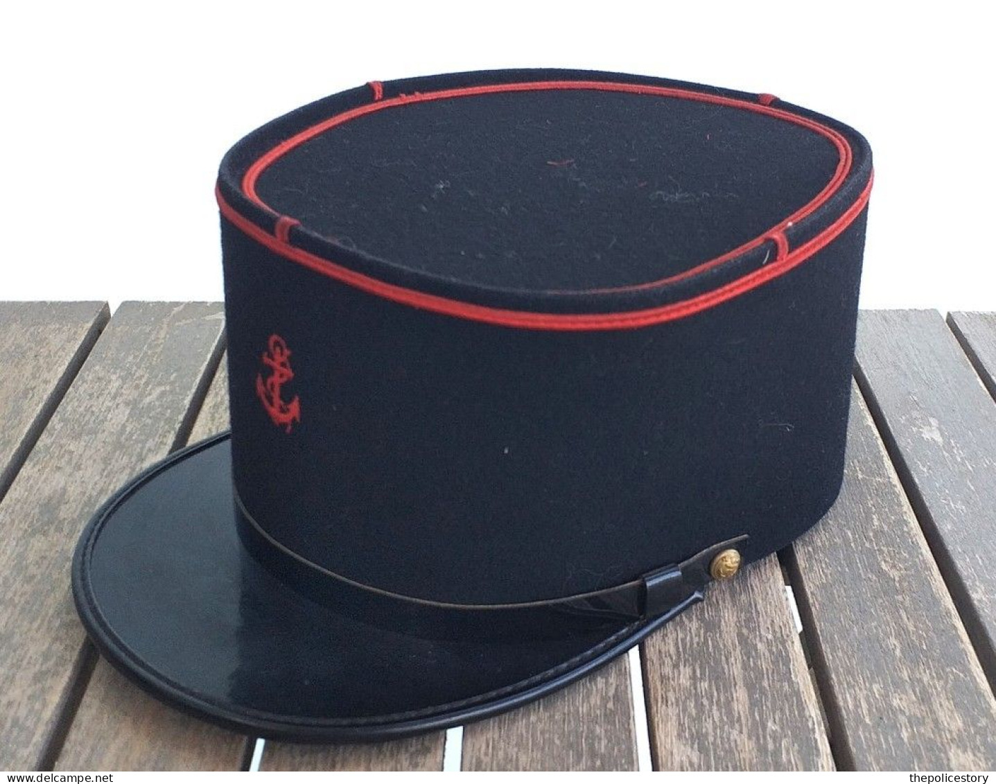 Kepi Vintage Francese Soldato Truppe Di Marina Originale  Tg. 56 Ca. - Helme & Hauben