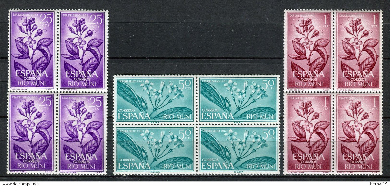 Rio Muni 1964. Edifil 42-44 X 4 ** MNH. - Rio Muni