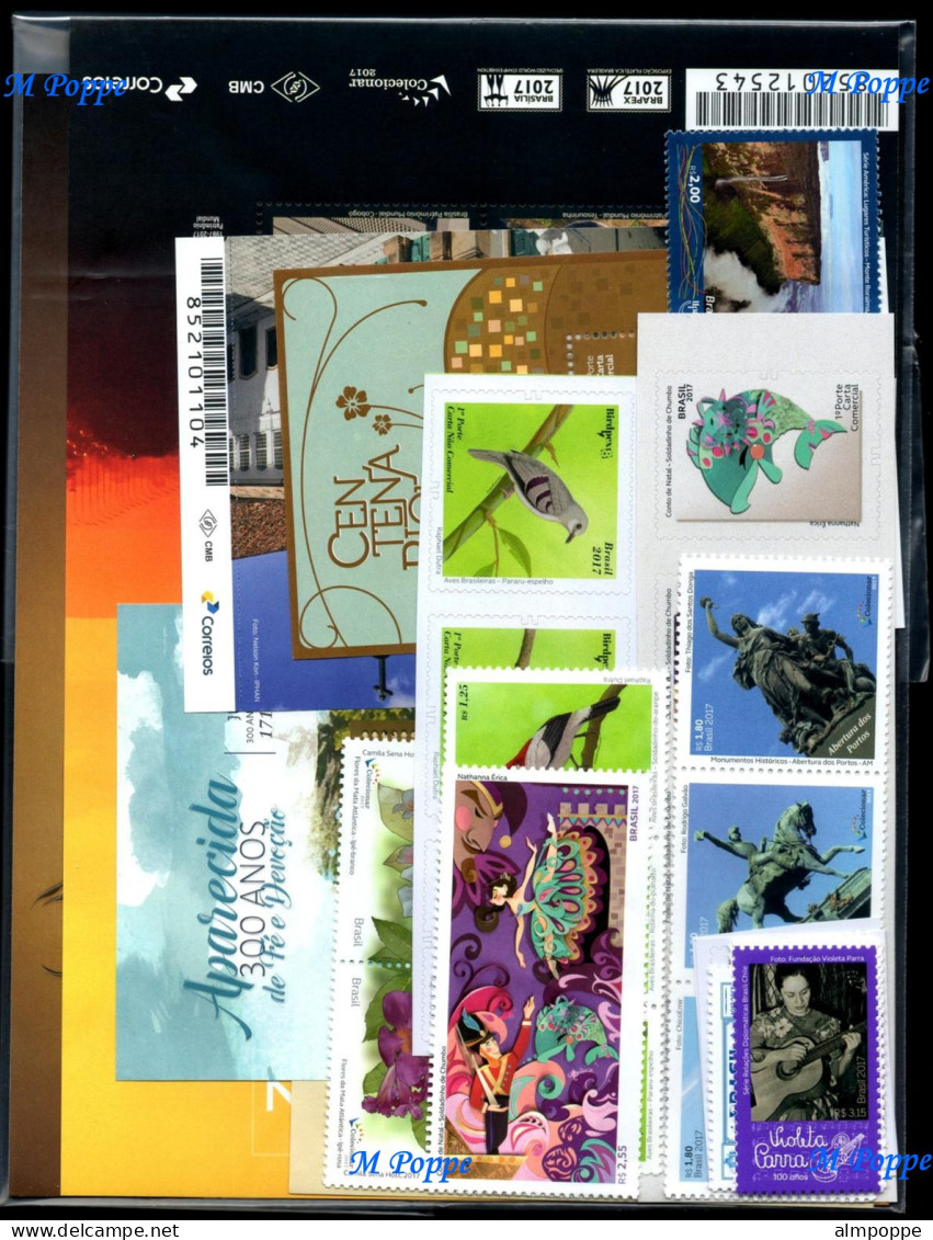 Ref. BR-Y2017-C BRAZIL 2017 - ALL STAMPS ISSUED,MADE BY POST OFFICE, MNH, . 58V