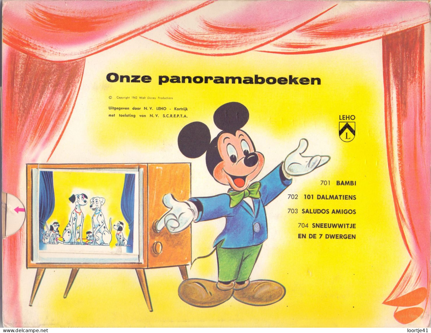 Panoramaboek - Saludos Amigos - Walt Disney - 1962 - Donald Duck - Uitklapbare Tekeningen - Kids