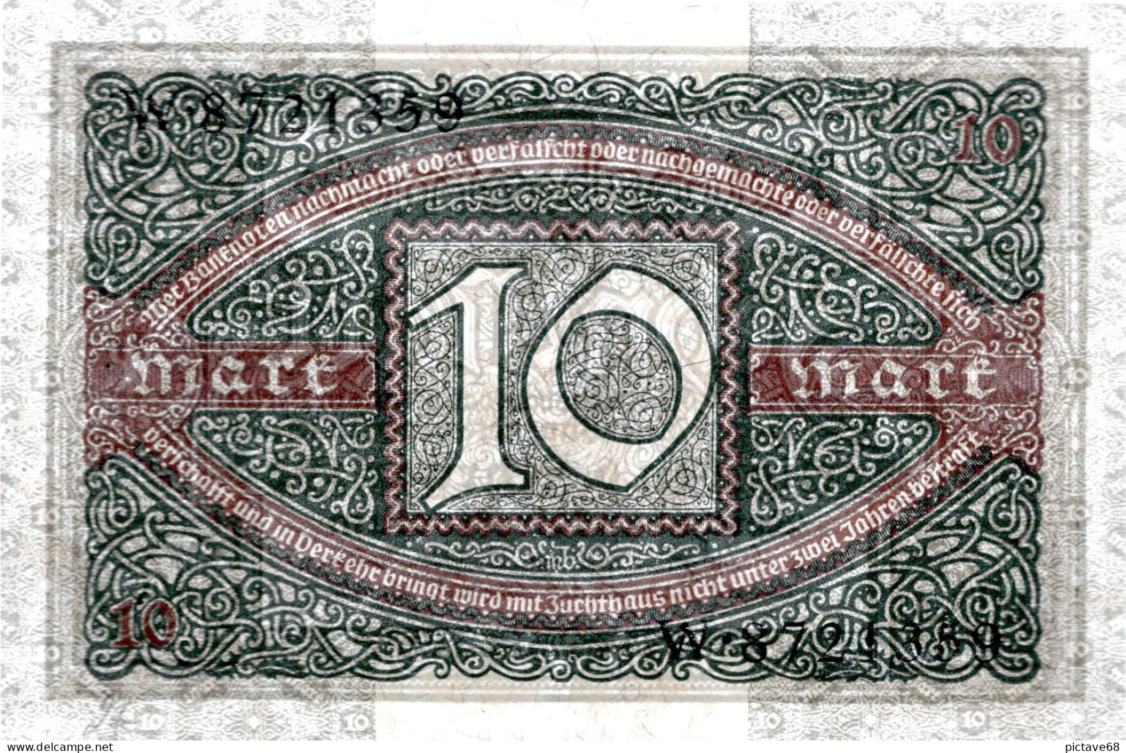 ALLEMAGNE / REICHSBANKNOTE DE10 MARK TRES BON Lettre: K - 10 Mark