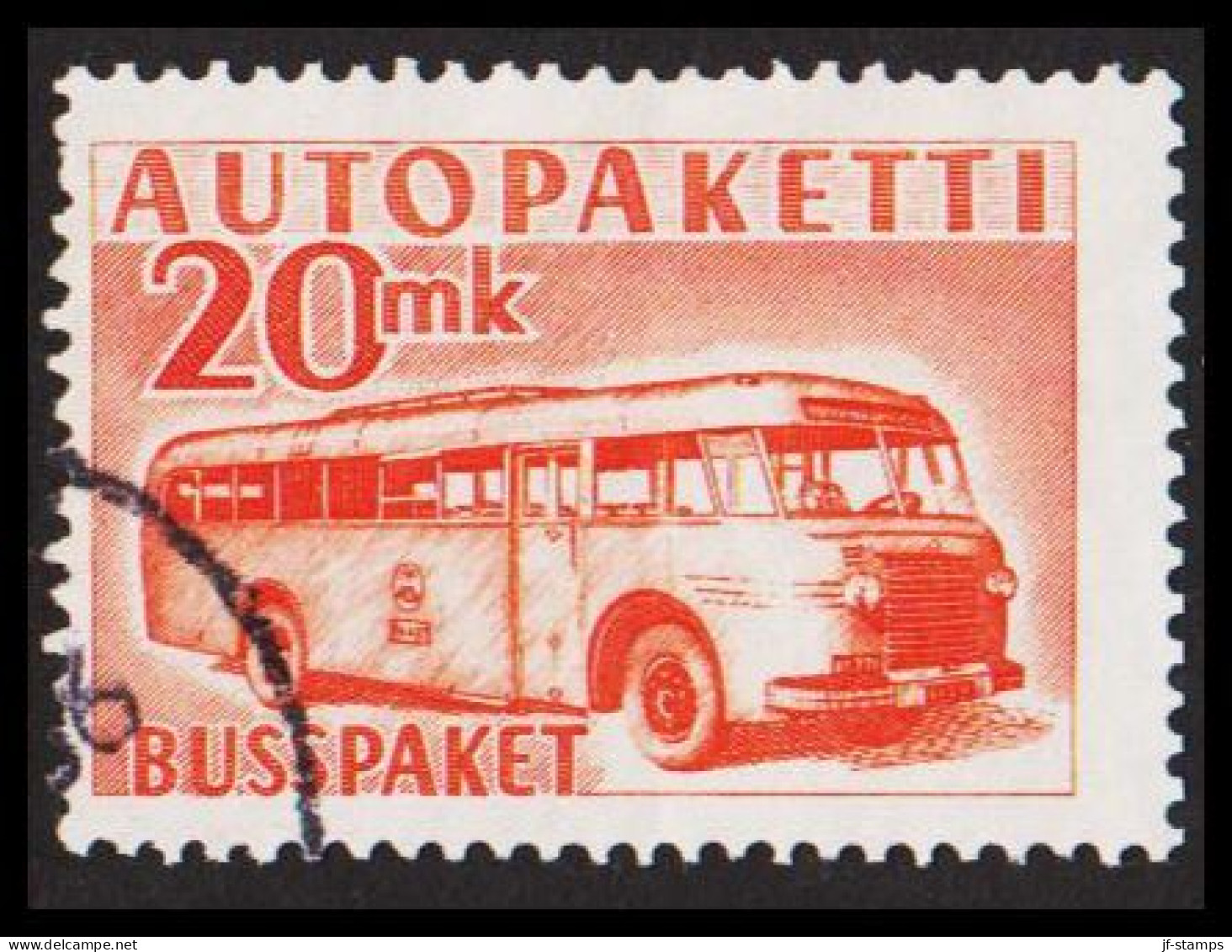 1952-1958. FINLAND. Mail Bus. 20 Mk. AUTOPAKETTI - BUSSPAKET  (Michel AP 7) - JF534381 - Bus Parcels / Colis Par Autobus / Pakjes Per Postbus