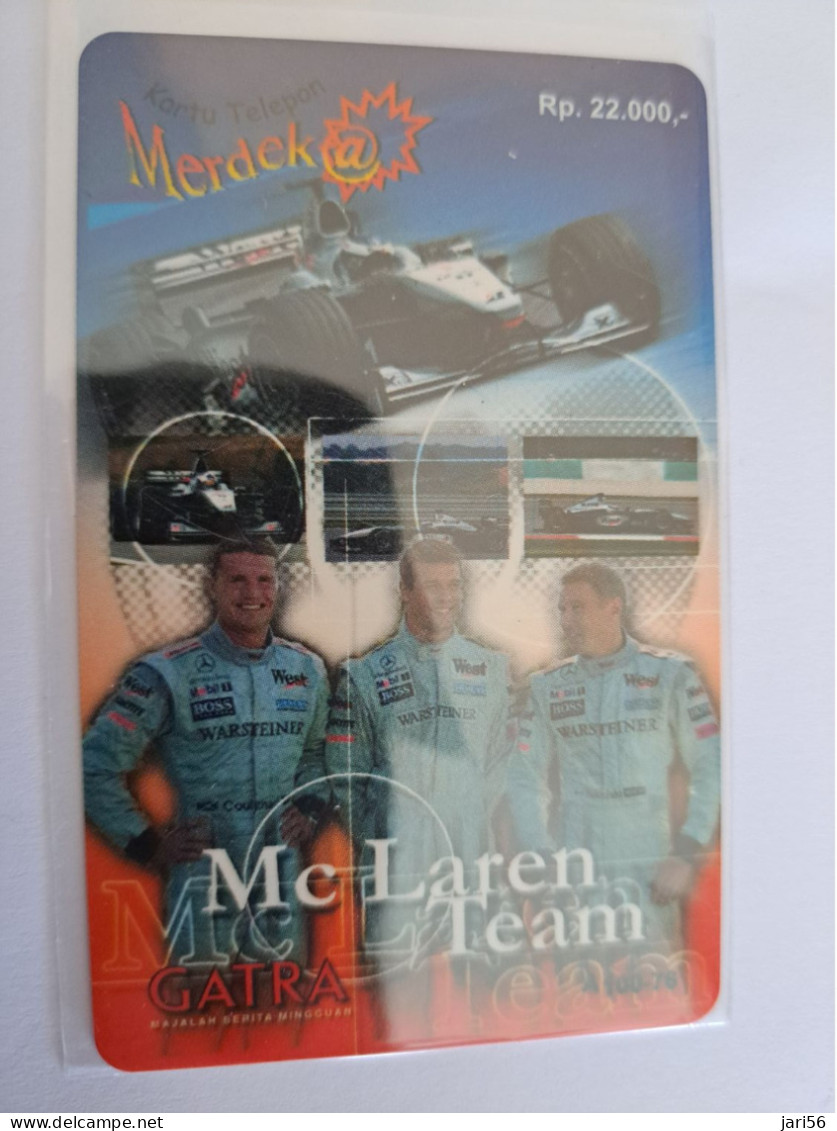 INDONESIA  / IMC LAREN TEAM / AUTO RACING  /   RP 22.000    / INDOSAT  / PREPAID/ SEALED     / USED  CARD  **13822 ** - Indonésie