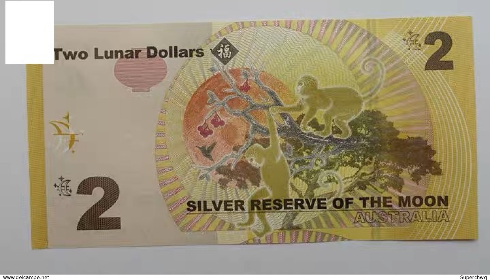 2016 Australian 2 Dollar Monkey Moon Silver Commemorative Banknote With Booklet，UNC - Colecciones & Series