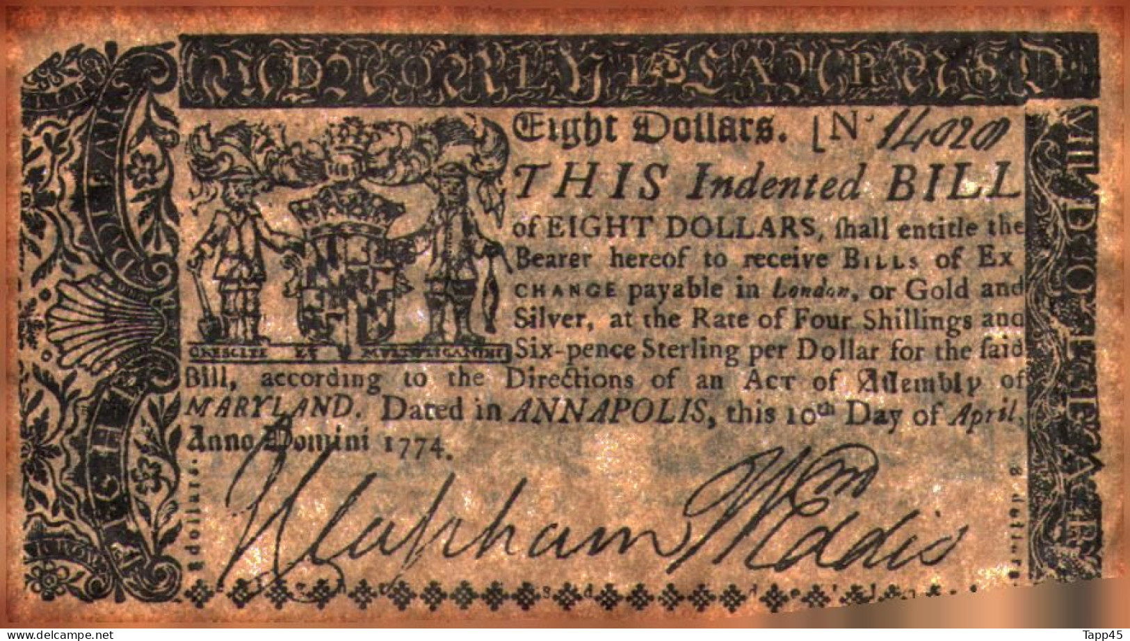 Surprenant Lot de 14 billets état d'Amérique fondé en 1776 (peut être des copies mais anciennes vue le papier) Réf:C03