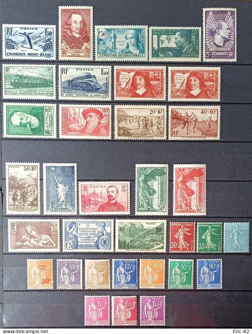 FRANCE. Année 1937. Complète (sauf Pexip) Neuf* (34 Timbres) - ....-1939