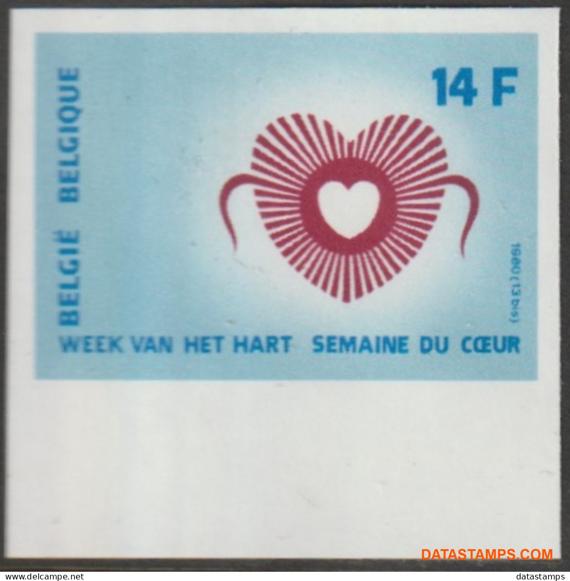 België 1980 - Mi:2044, Yv:1992, OBP:1992, Stamp - □ - Week Van Het Hart  - 1961-1980