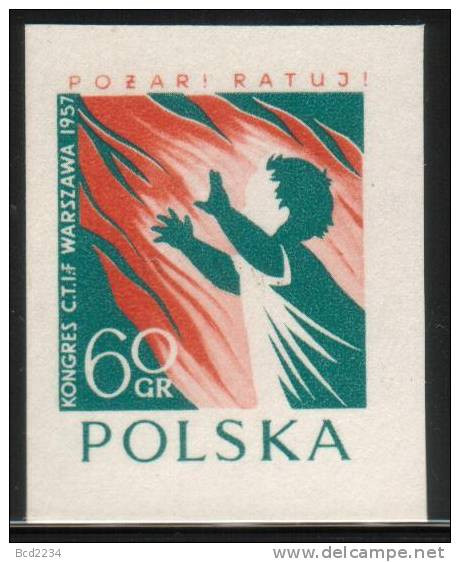 POLAND 1957 INTERNATIONAL FIRE FIGHTING CONGRESS COLOUR IMPERF PROOF NHM (NO GUM) Fireman Child - Probe- Und Nachdrucke