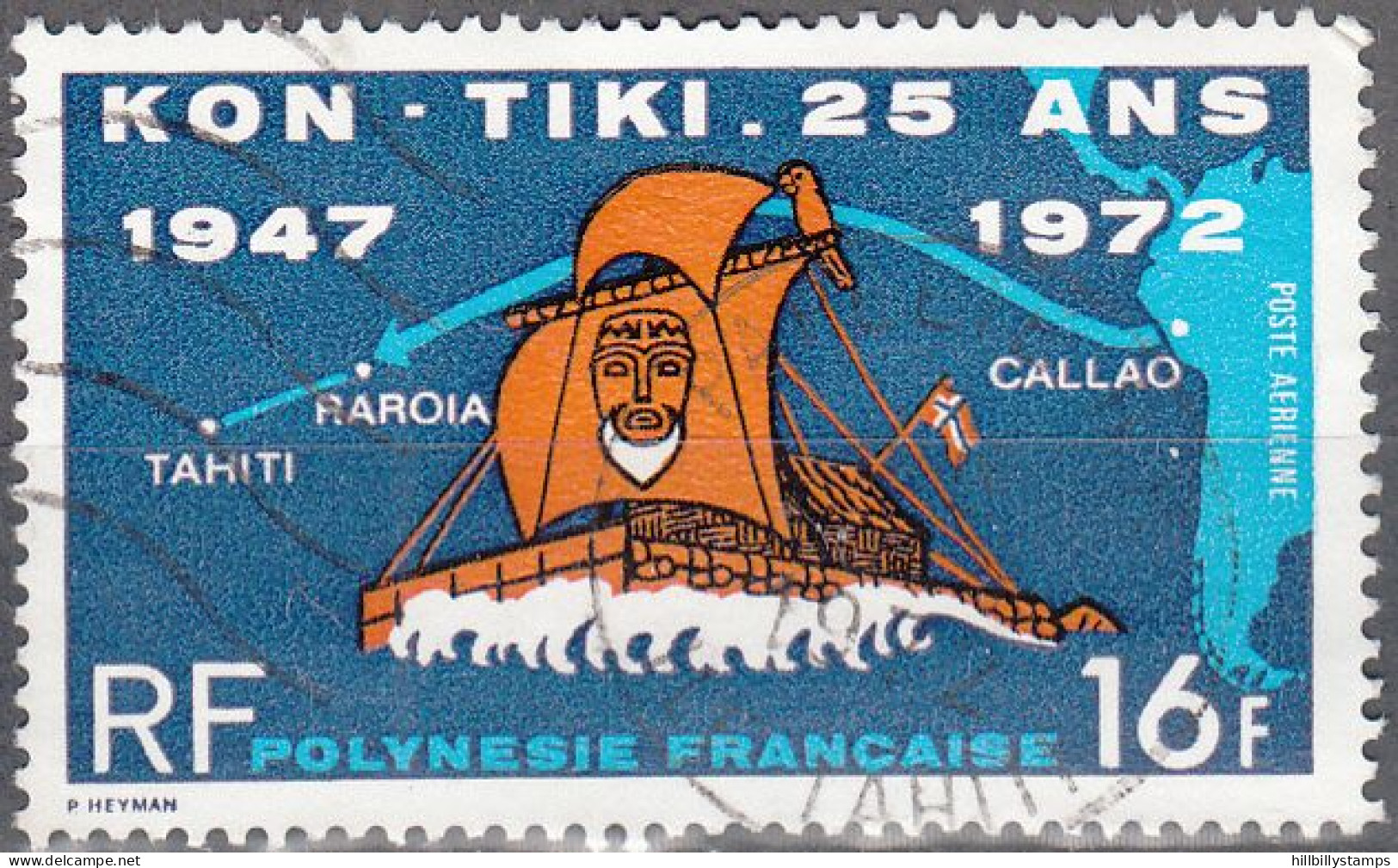 FRENCH POLYNESIA  SCOTT NO C87  USED  YEAR 1972 - Oblitérés