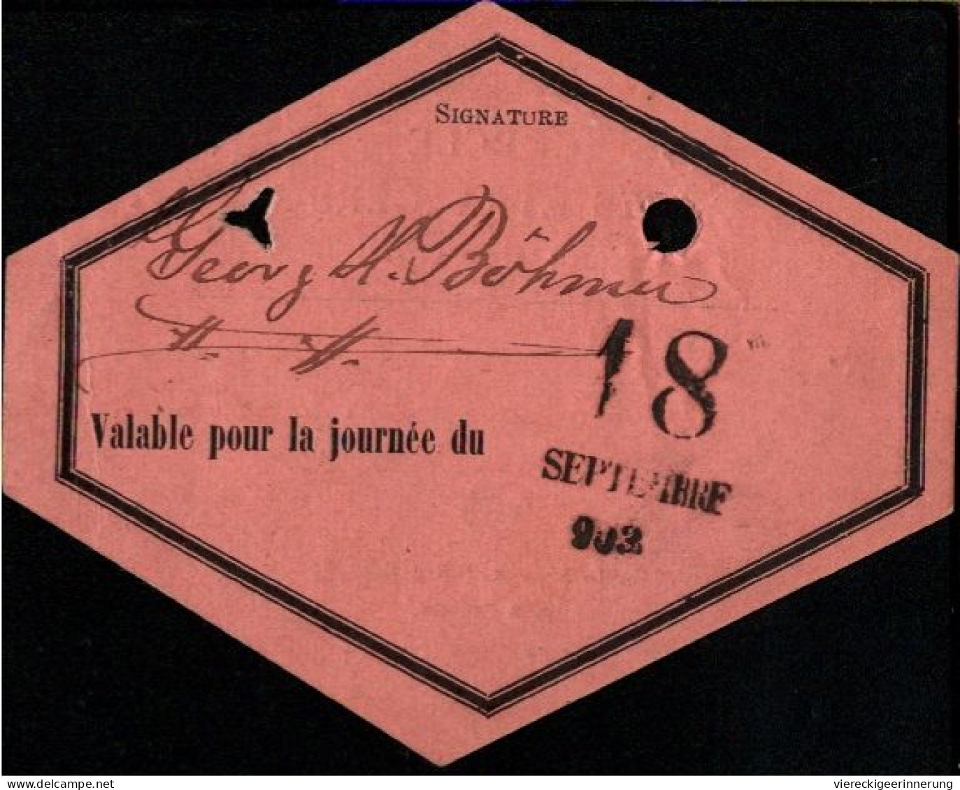 ! 1903 Cercle Des Etrangers De Monaco, Mitgliedskarte, Ausweis - Briefe U. Dokumente