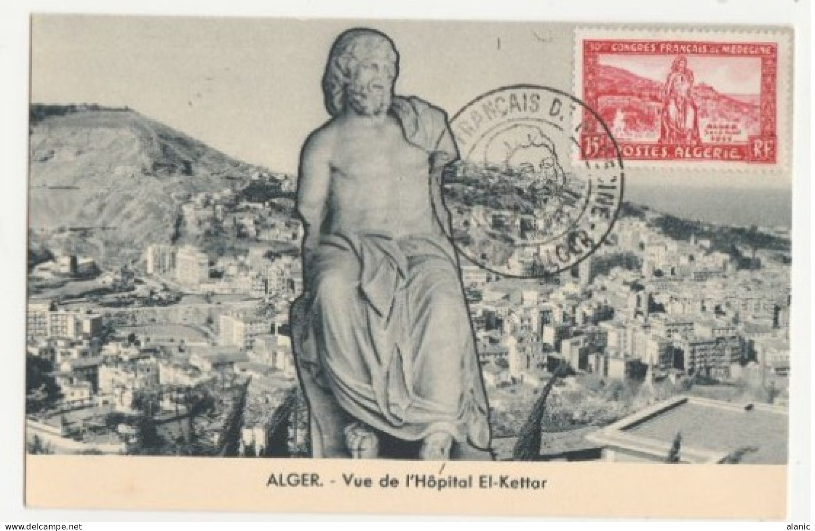 CARTE MAXI - ALGERIE - 1955 - N° 326 - CONGRES FRANCAIS DE MEDECINE - Cartes-maximum