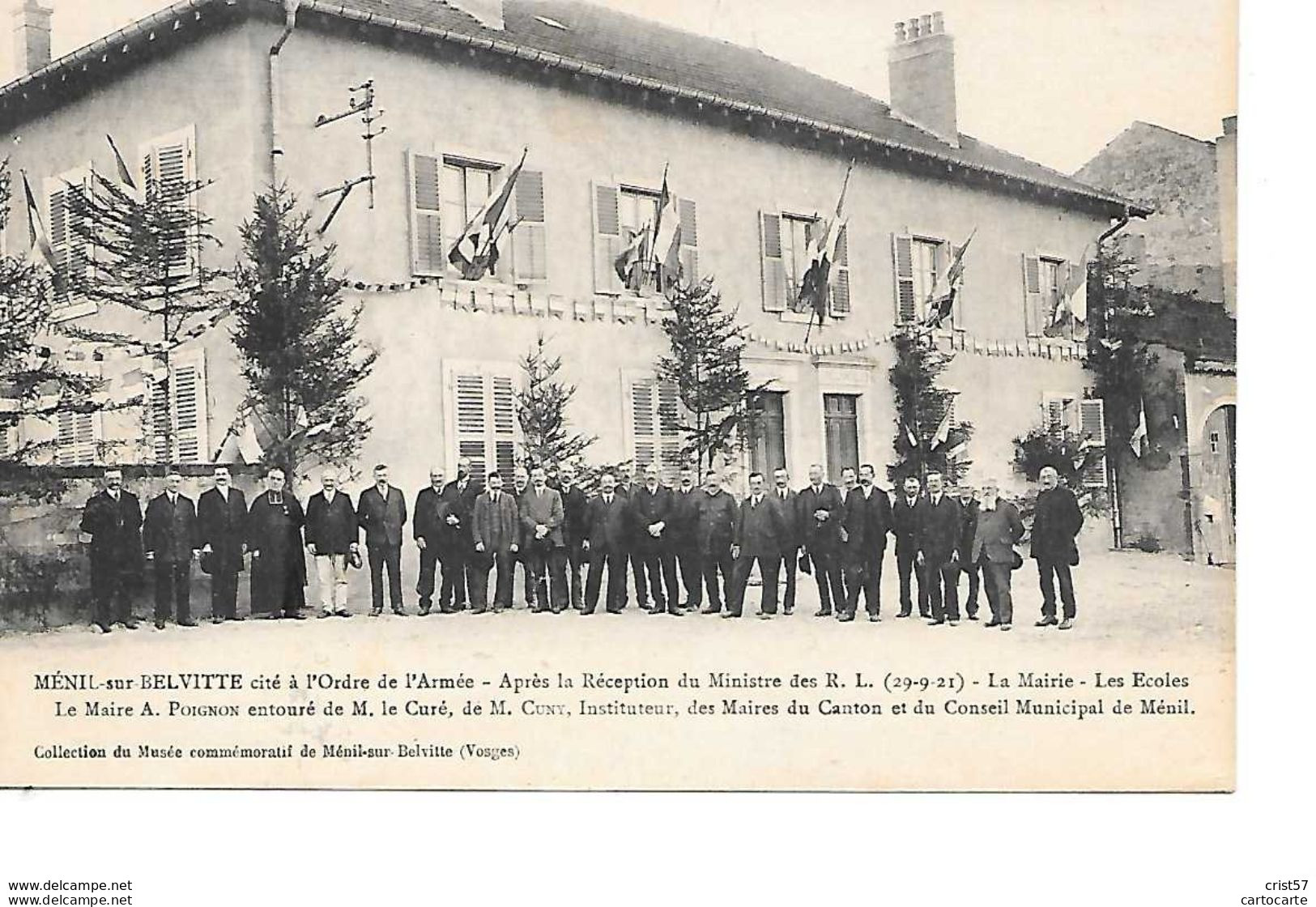 88 MENIL BELVITTE RECEPTION MINISTRE 1921 MAIRIE - Provencheres Sur Fave