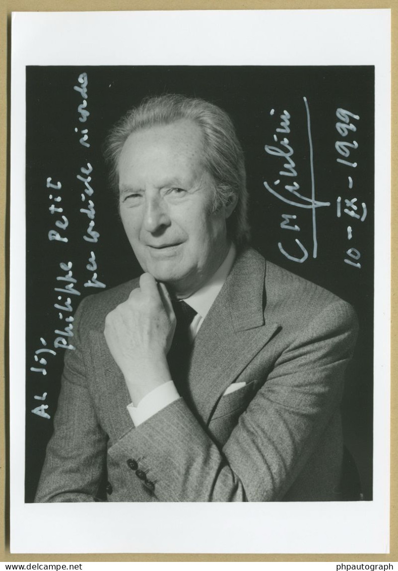 Carlo Maria Giulini (1914-2005) - Italian Conductor - Rare Signed Photo - 1999 - COA - Zangers & Muzikanten