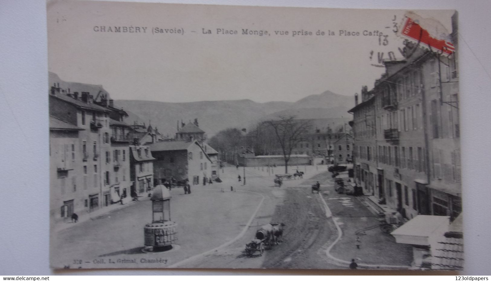 73 SAVOIE  CHAMBERY PLACE MONGE  PLACE CAFFE 1913 - Chambery