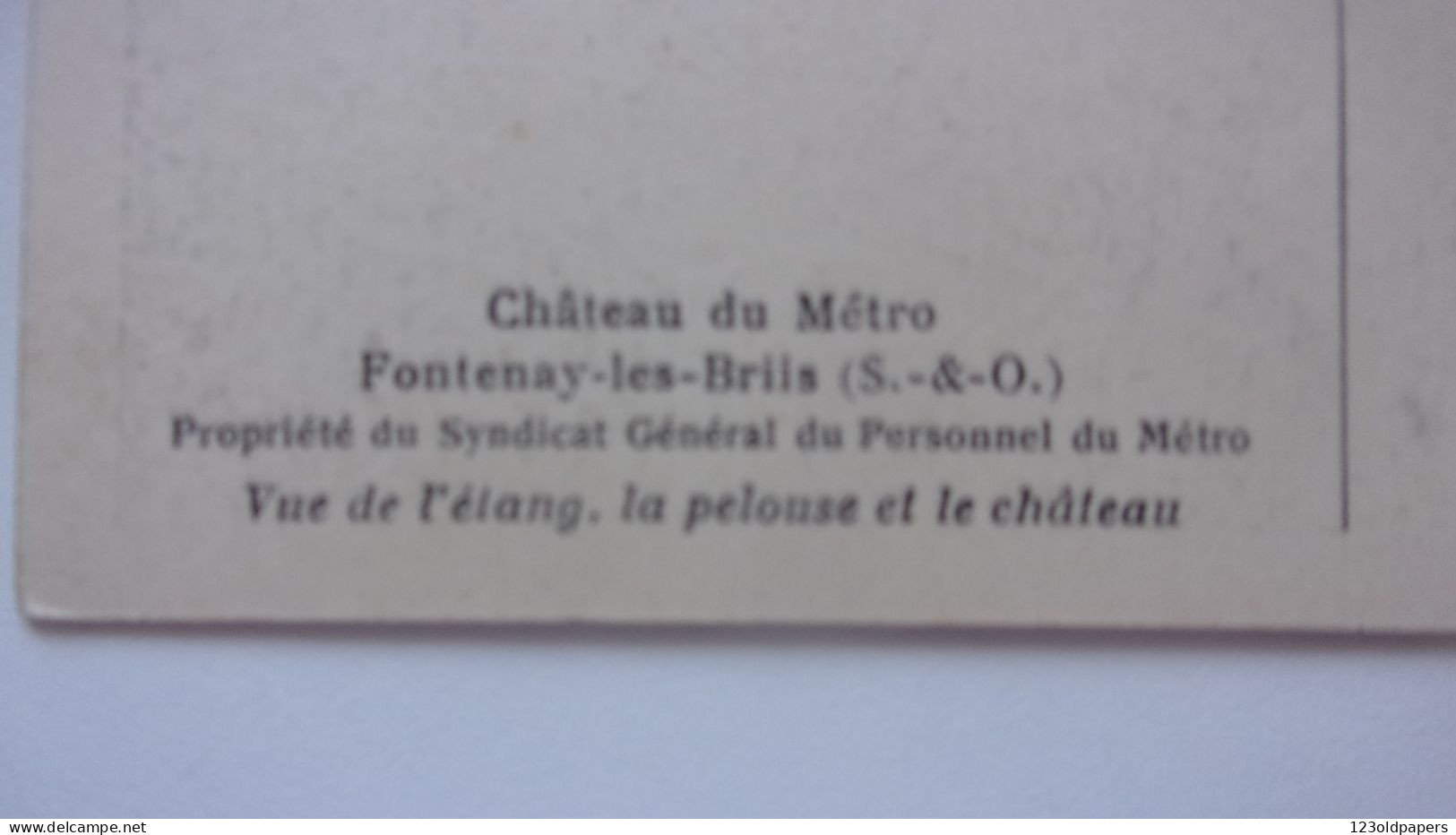 91 FONTENAY LES BRIIS CHATEAU DU METRO - Otros & Sin Clasificación