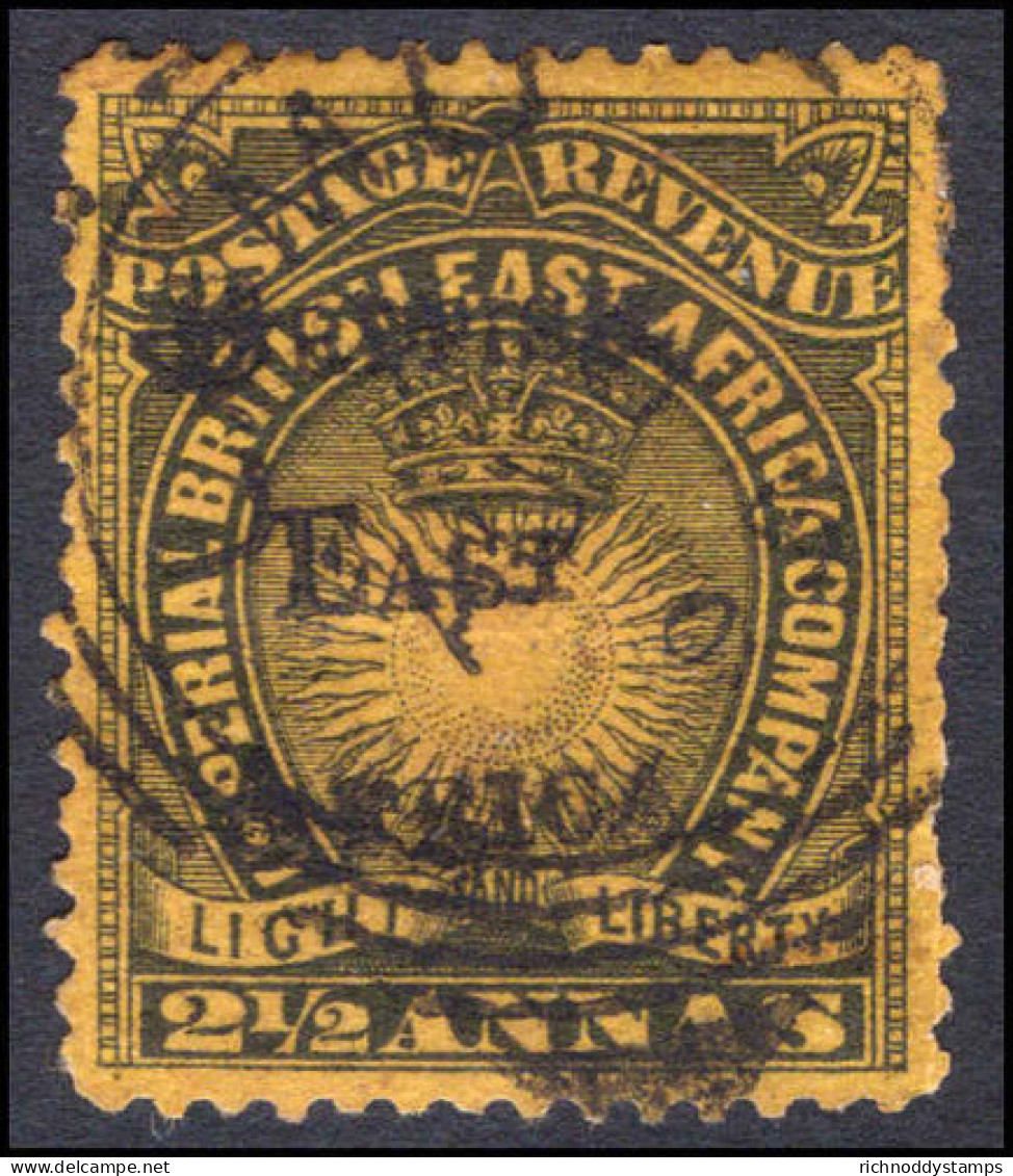 British East Africa 1895 2&#189;a Black On Yellow Fine Used. - British East Africa