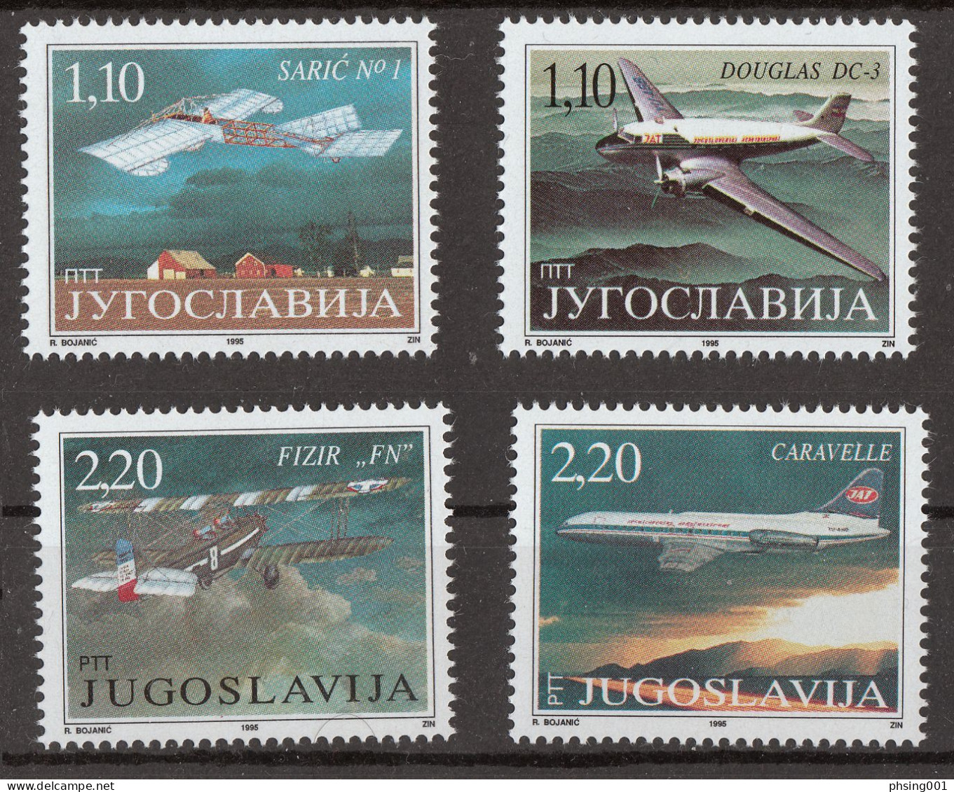 Yugoslavia 1995, Europa, Frogs, Flowers, Airplanes, Chess, Complete Year, MNH