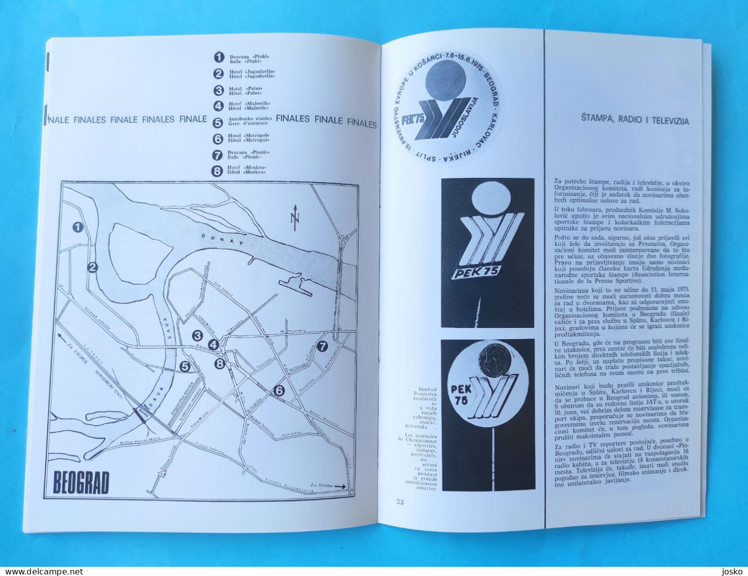 FIBA EuroBasket 1975 (European Basketball Championship '75.) old rare official programme * pallacanestro baloncesto