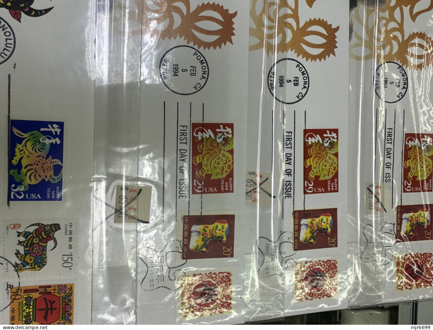 CHINA LOT OF LUNAR NEW YEAR FDC, SOME COMBINE ISSUE WITH UNITED STATES OF AMERICA