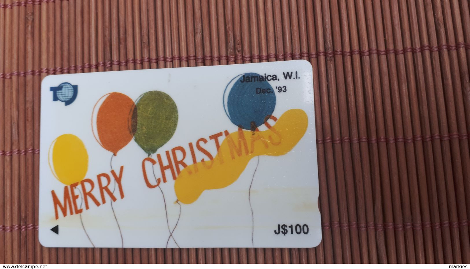 Jamaica Phonecard Merry Christmas  100 $ Control Number 16 JAMC Used Rare - Jamaica