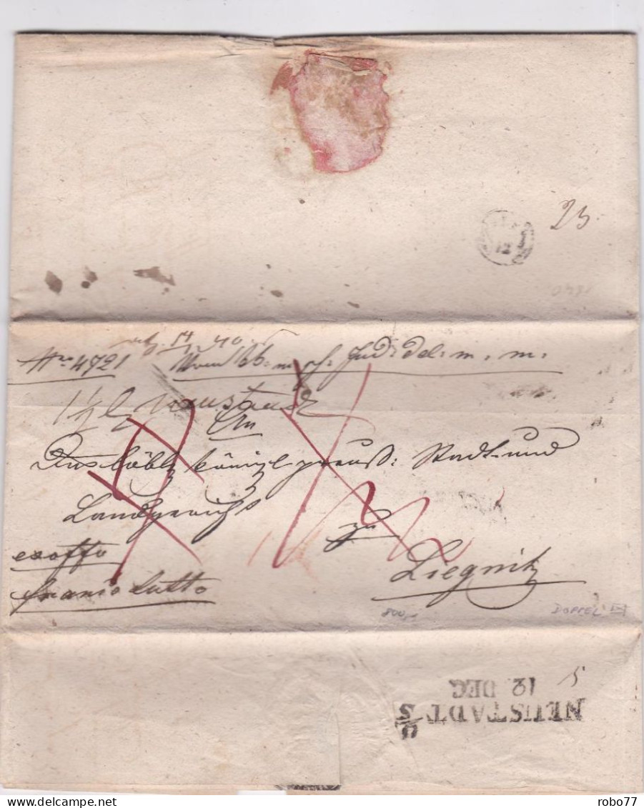 RARE !!! 1848 Poland, used both sides of letter, cover, feldpost, military, Liegnitz, Silesia, Neustadt. (L13001)