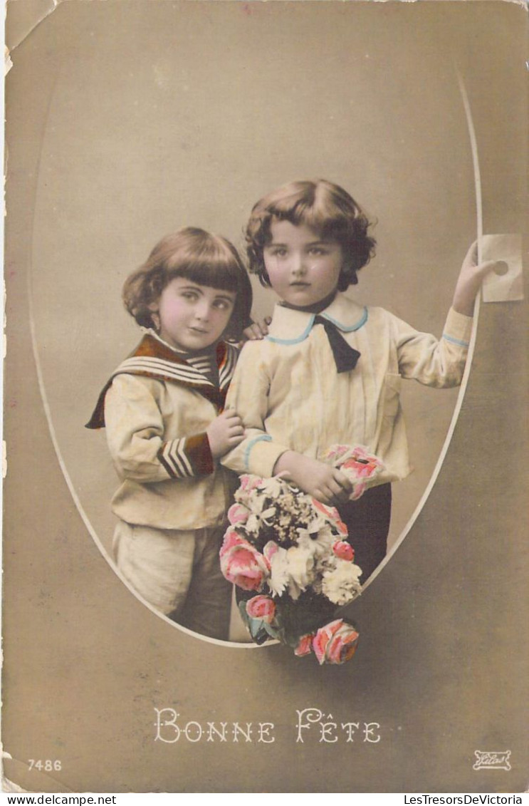 FETES - Bonne Fête - Enfants - Fleurs - Carte Postale Ancienne - Andere & Zonder Classificatie