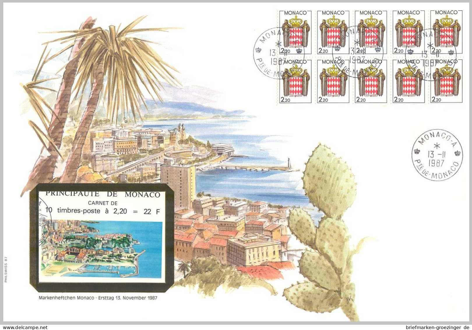 Monaco 1987 H-Blatt Großformat-16-8431 - Libretti