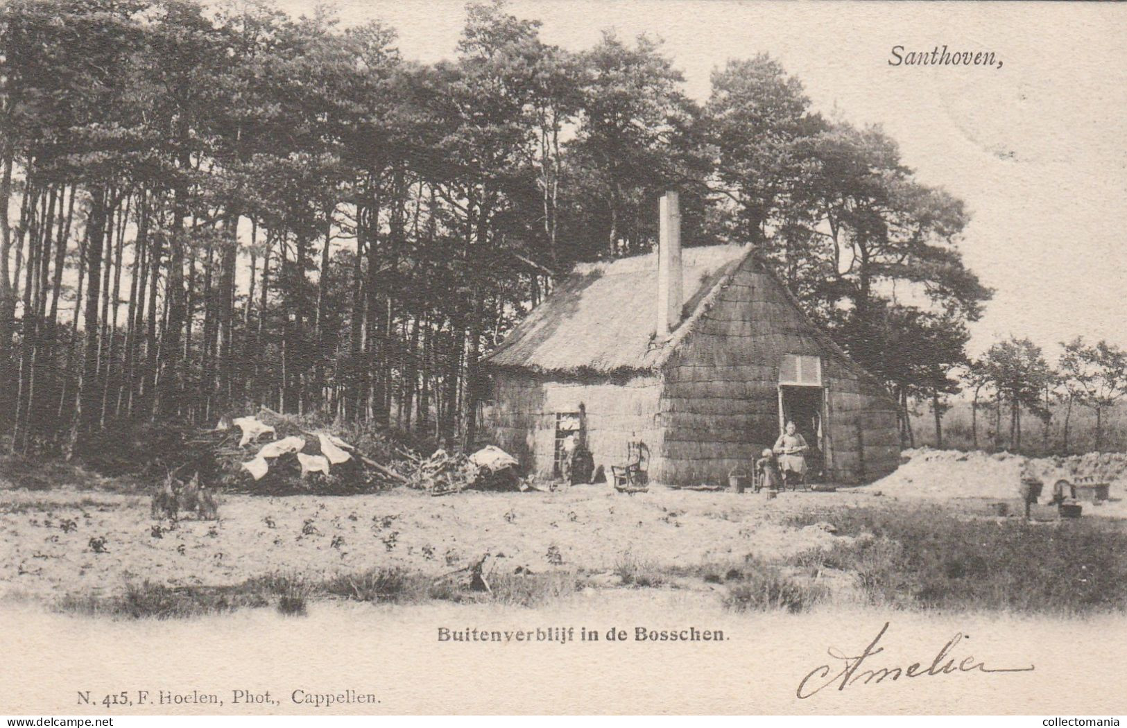 1 Oude Postkaart  Santhoven Zandhoven   Buitenverblijf In De Bosschen 1904   Uitgever Hoelen - Zandhoven