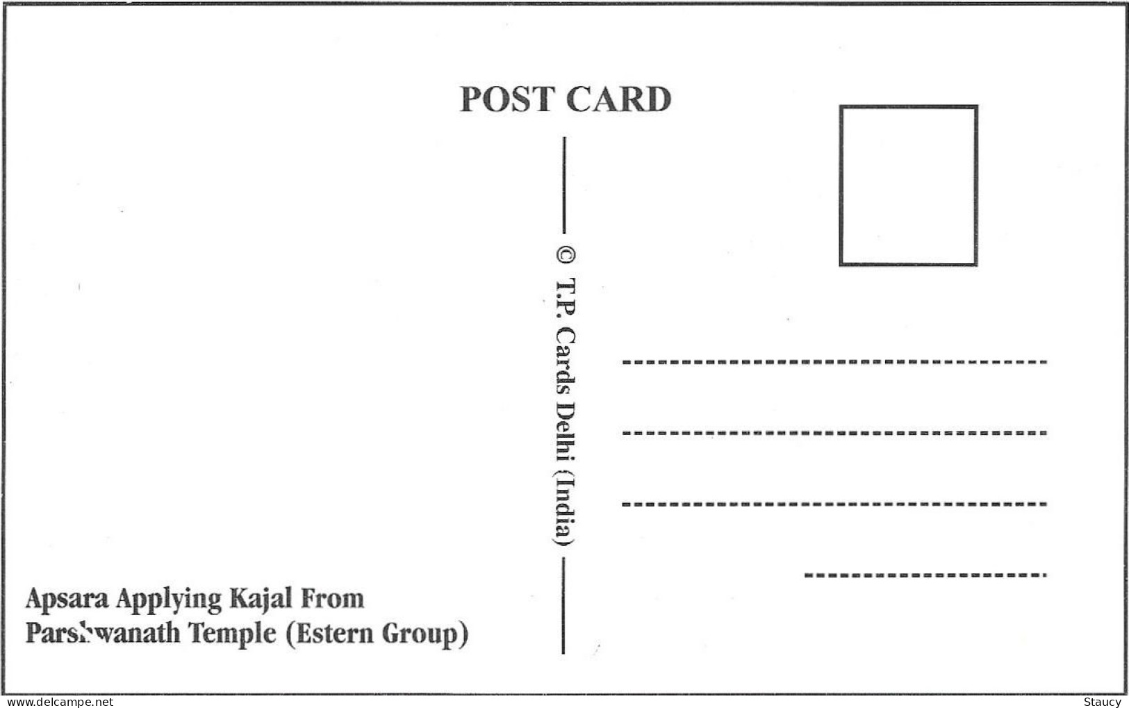 India Khajuraho Temples MONUMENTS - AMOROUS COUPLE From LAXMAN TEMPLE Picture Post CARD New As Per Scan - Ethnics