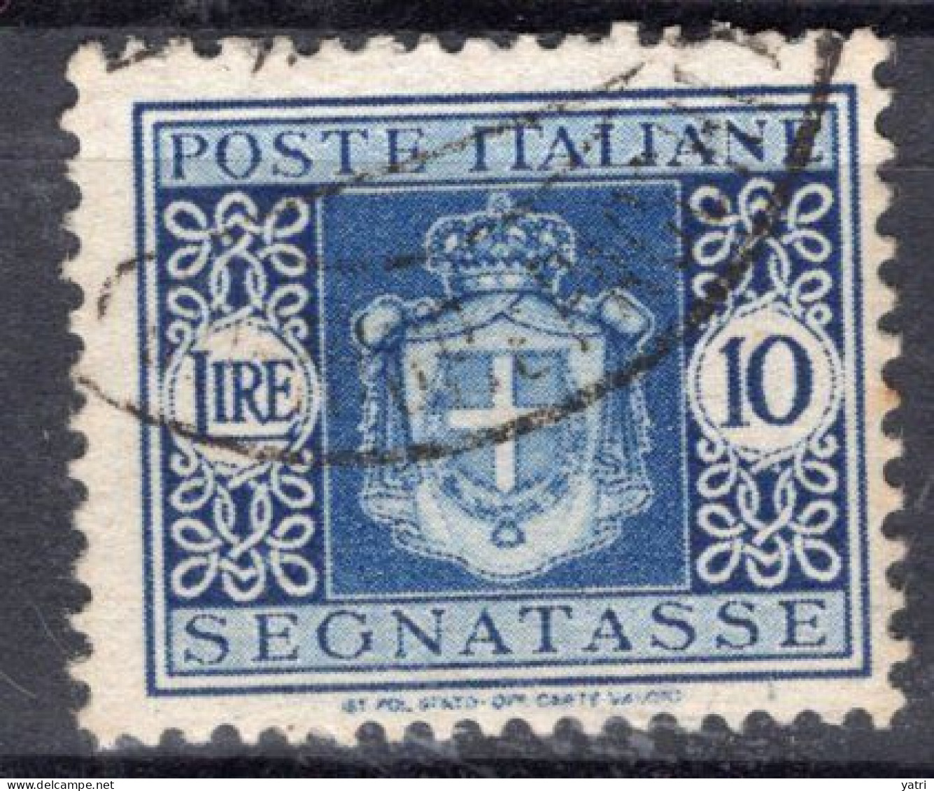 Luogotenenza (1945) - Segnatasse 10 Lire, Filigrana Ruota Ø - Portomarken