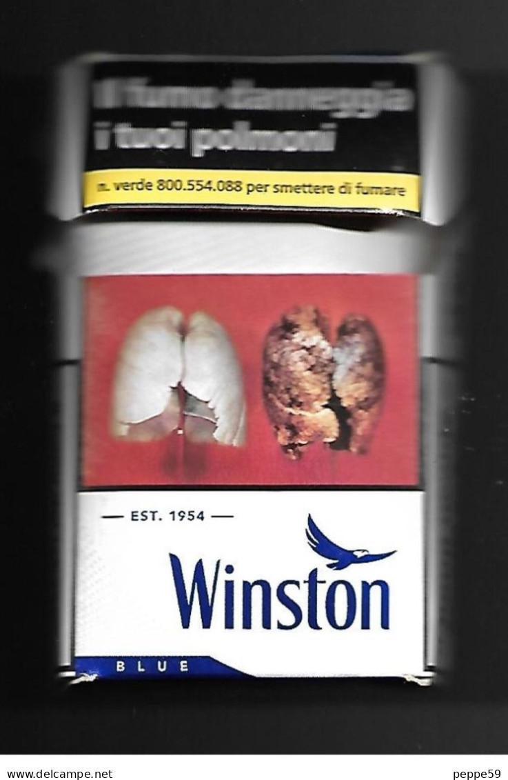 Tabacco Pacchetto Di Sigarette Italia - Winston Blue Da 20 Pezzi 01 - Vuoto - Zigarettenetuis (leer)