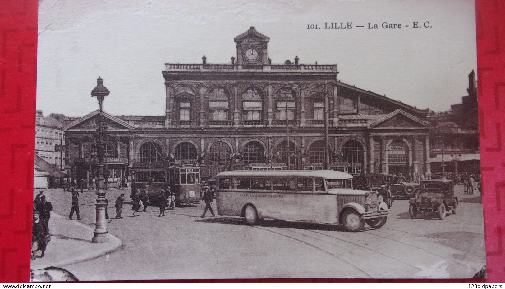 59 LILLE LA GARE 1936 AUTOBUS TRAWAY - Lille