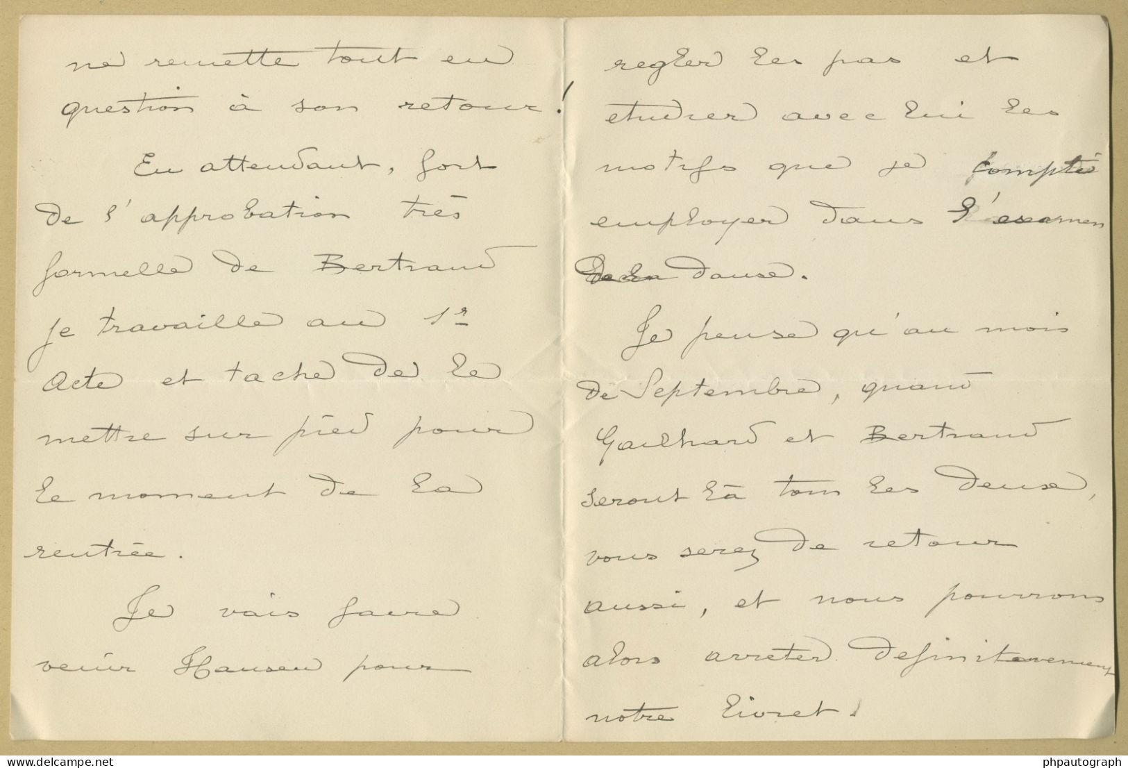 André Wormser (1851-1926) - French Romantic Composer - Autograph Letter Signed - Cantantes Y Musicos