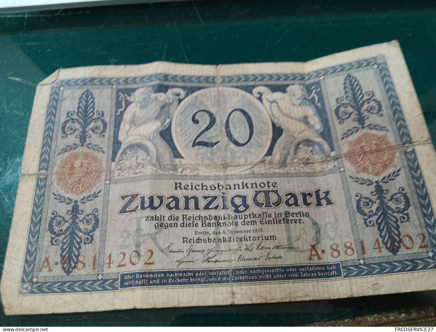 BILLET / REICHSBANKNOTE ZWANZIG MARK 1915 - 20 Mark