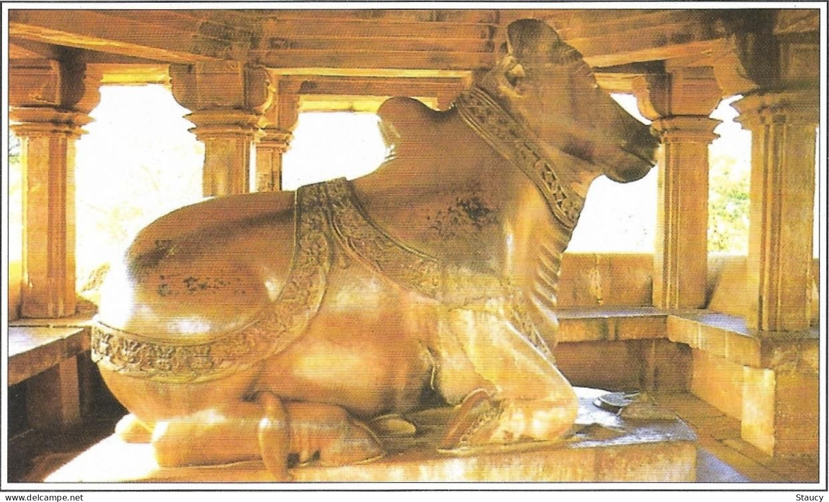 India Khajuraho Temples MONUMENTS - NANDI VISHVANATH Temple Picture Post CARD New As Per Scan - Etnica & Cultura