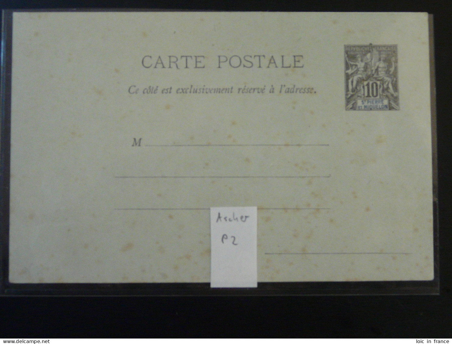 Entier Postal Carte Postale Type Sage 10c Noir N°6 St-Pierre Et Miquelon (ex 1) - Storia Postale