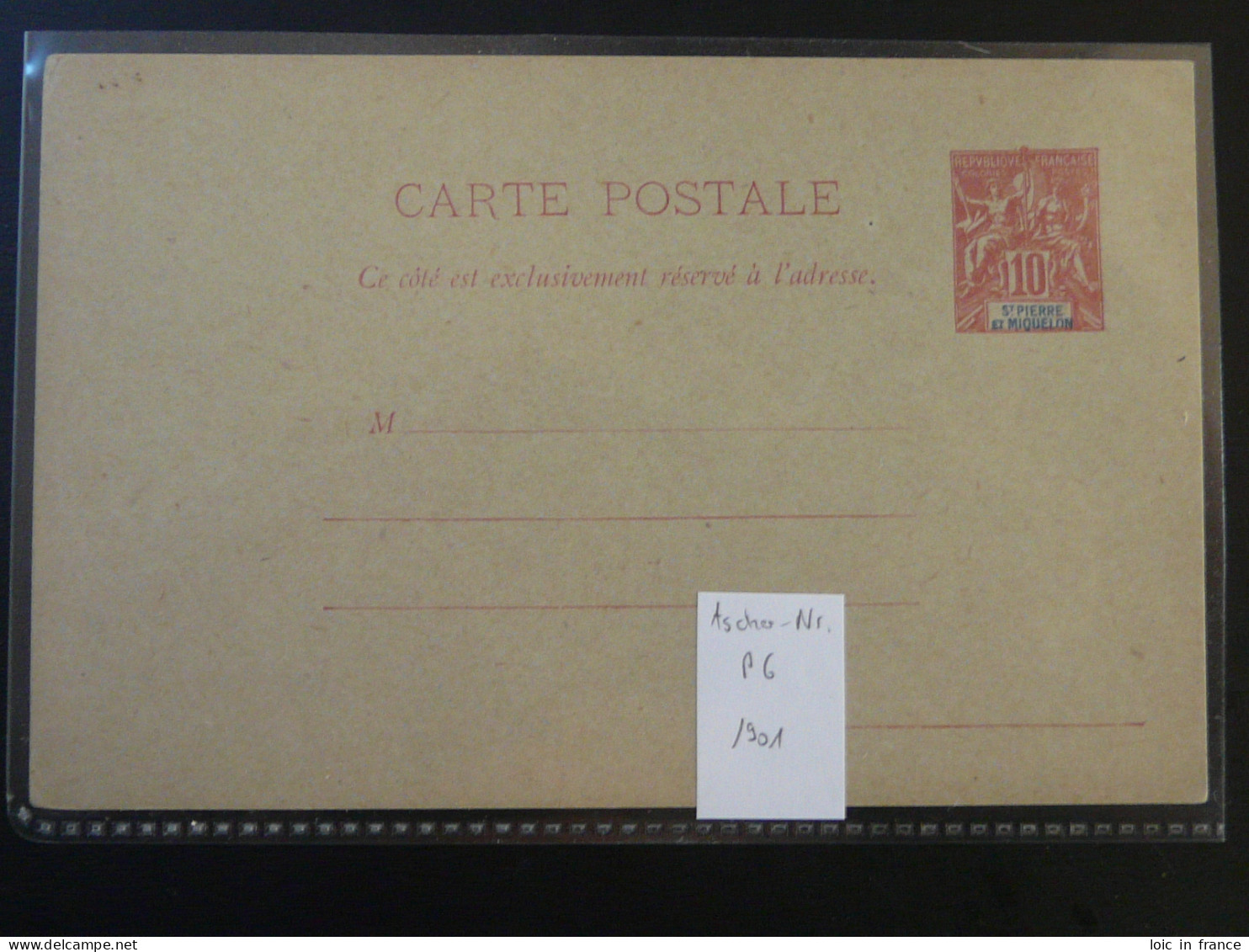 Entier Postal Carte Lettre Type Sage 10c Rouge Sur Vert N°16 St-Pierre Et Miquelon (ex 3) - Storia Postale