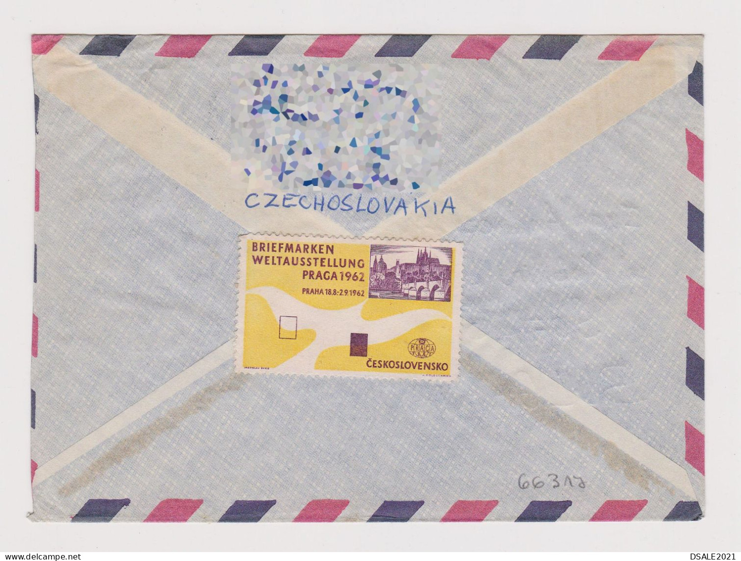 Czechoslovakia 1960s Airmail Cover W/Topic Stamps And PRAGA Philatelic Exib. 1962 Cinderella Stamp (66317) - Cartas & Documentos