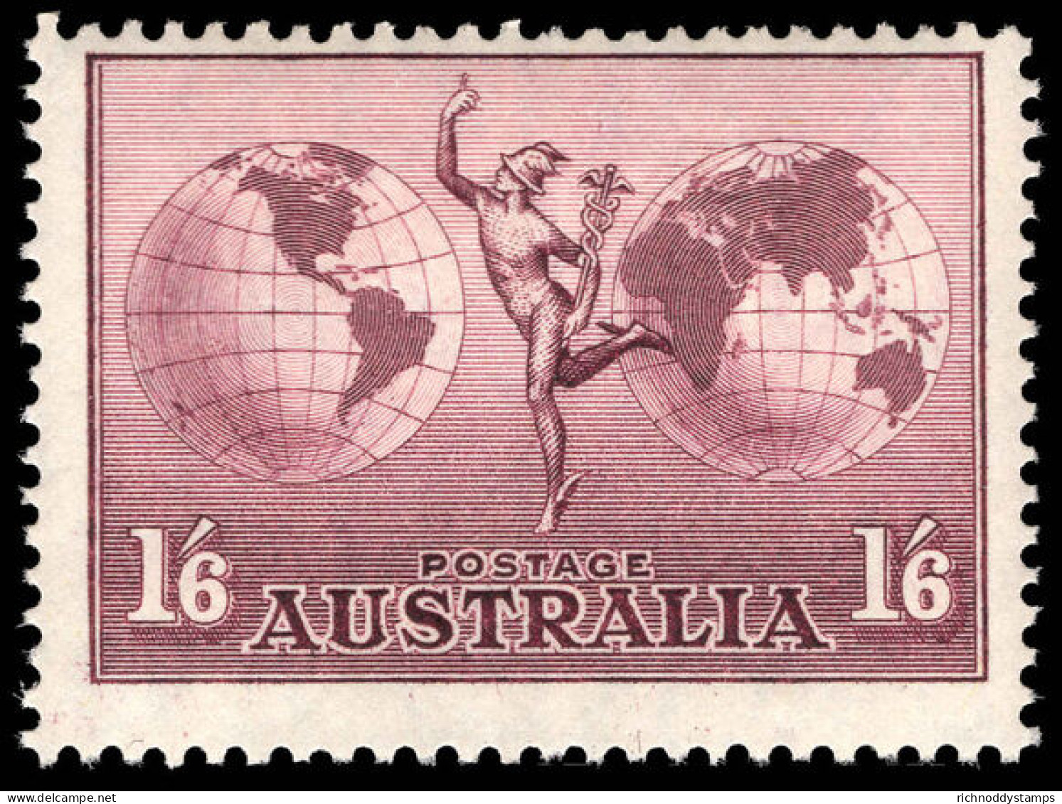 Australia 1948 1s6d Hermes Chalky Paper Unmounted Mint. - Mint Stamps