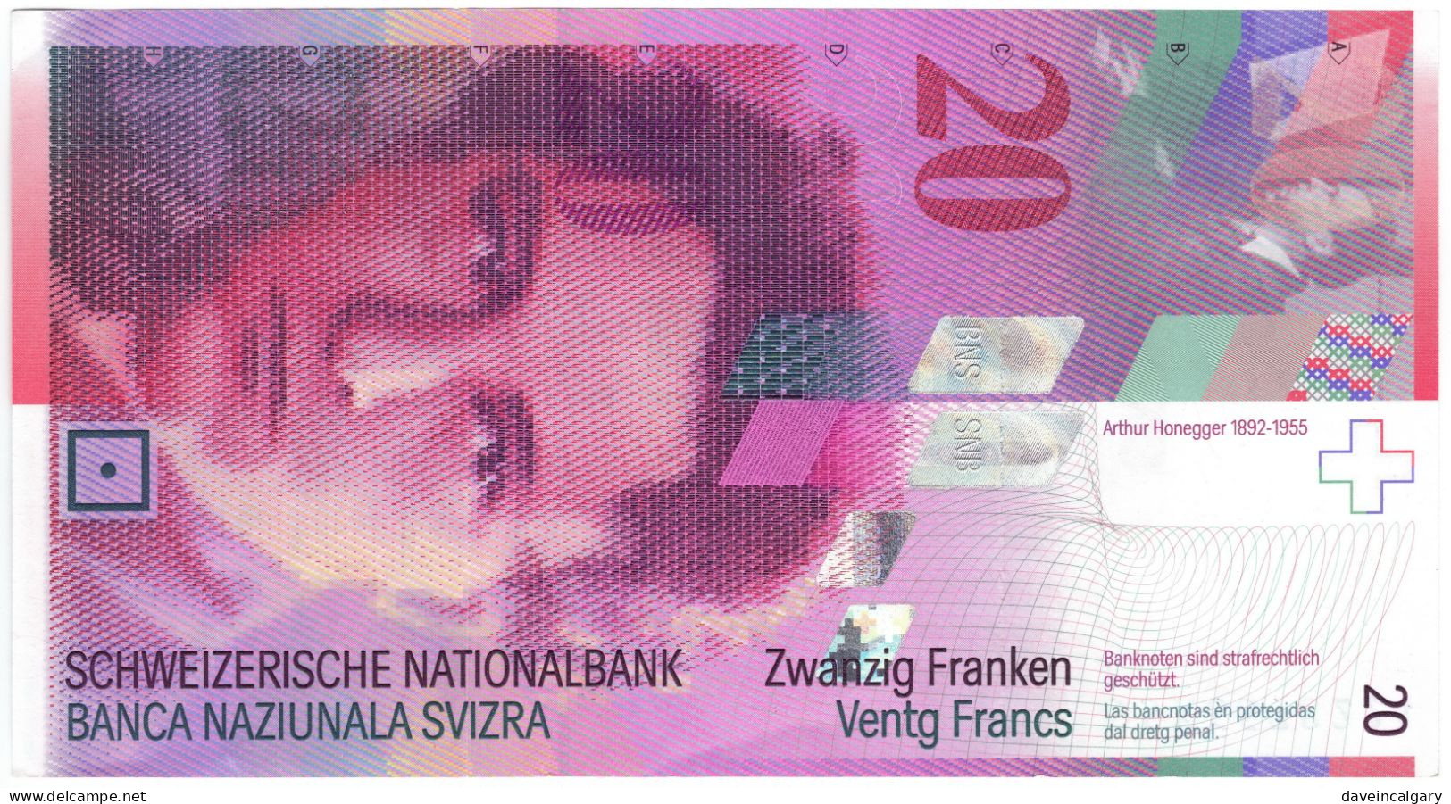 Switzerland - 1994 Or 1995 - 20 Francs - Suiza