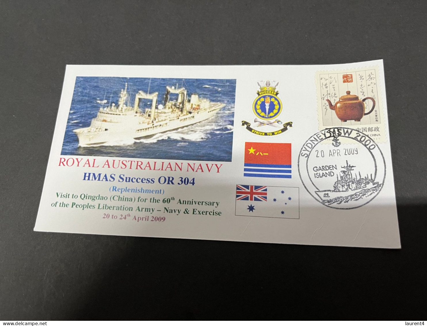 7-7-2023 (1 S 34) Royal Australian Navy Warship - HMAS Success OR 304 + Pirie ACPB 87 (visit To China) 2 Covers - Altri & Non Classificati