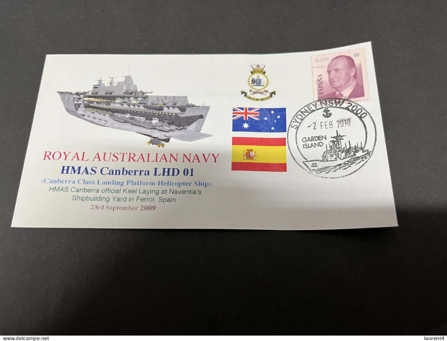 7-7-2023 (1 S 34) Royal Australian Navy Warship - HMAS Canberra LHD1 & HMAS Adelaide LHD 2 (built In Spain) 2 Covers - Altri & Non Classificati