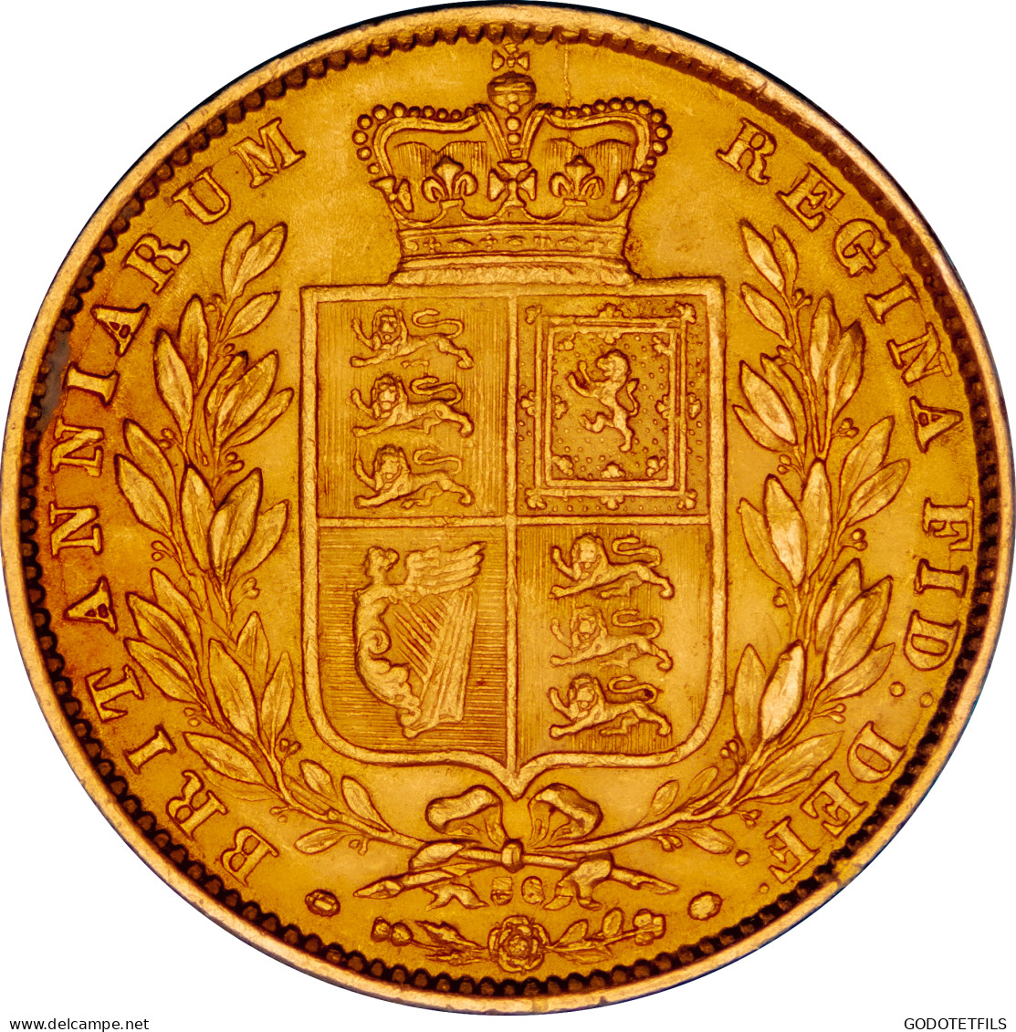 Royaume-Uni Souverain Victoria Buste Jeune Et Armoiries 1868 N°3 - 1 Sovereign