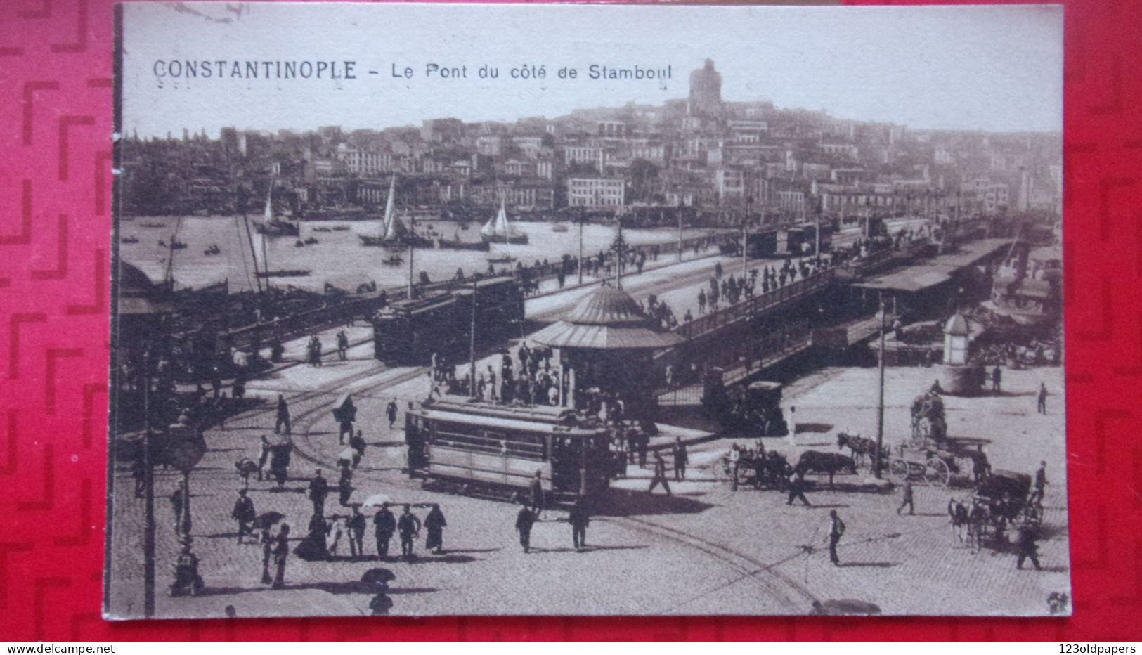 TURQUIE TURKEY ISTANBUL CONSTANTINOPLE  PONT COTE STAMBOUL TRAMWAY - Turkije