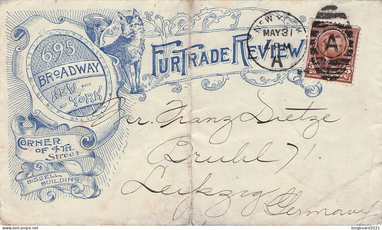 USA - MAIL 1894 NEW YORK > LEIPZIG/DE / *432 - Brieven En Documenten