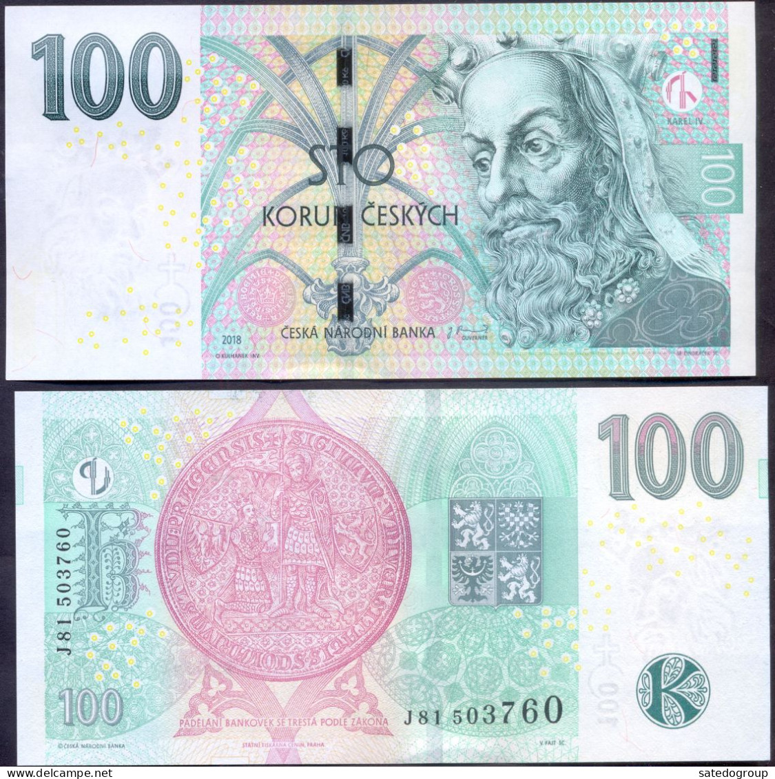 Czech 100 Korun 2018 UNC P- 18 - Tchéquie