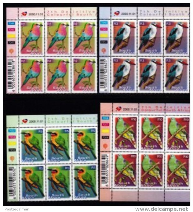 RSA, 2001, MNH Stamps In Control Blocks, MI 1312=1319, Birds,  X762 - Nuovi