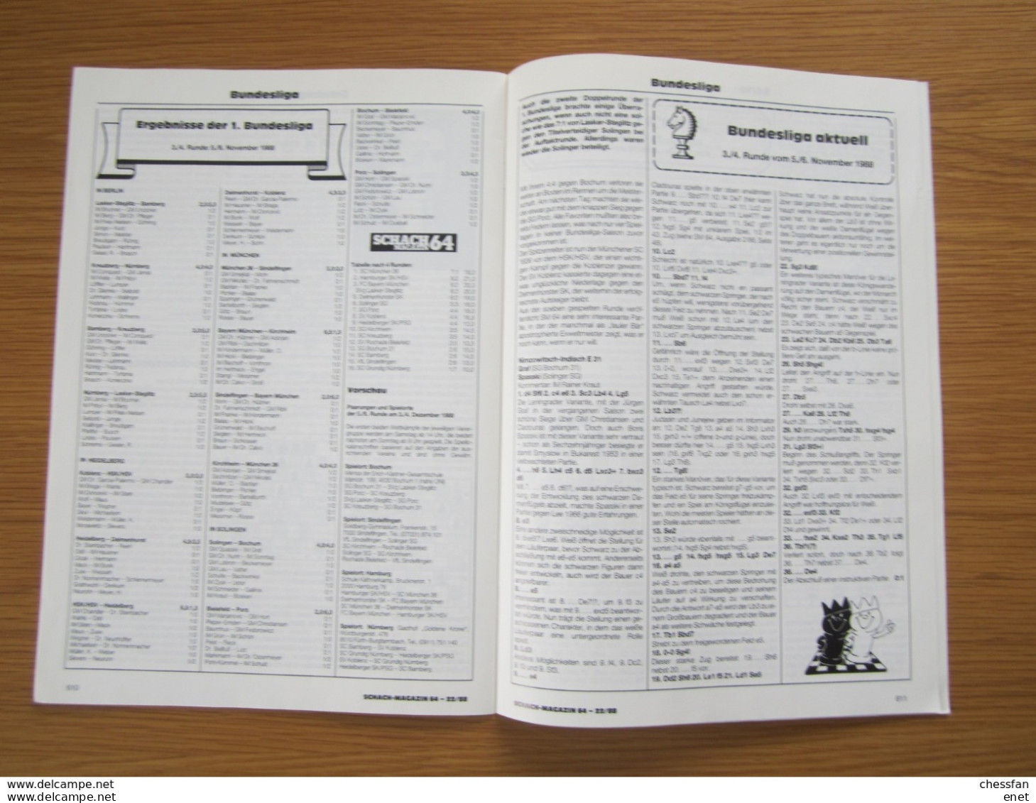 Schach Chess Ajedrez échecs - Schach Magazine - Nr 22 / 1988 - Sports